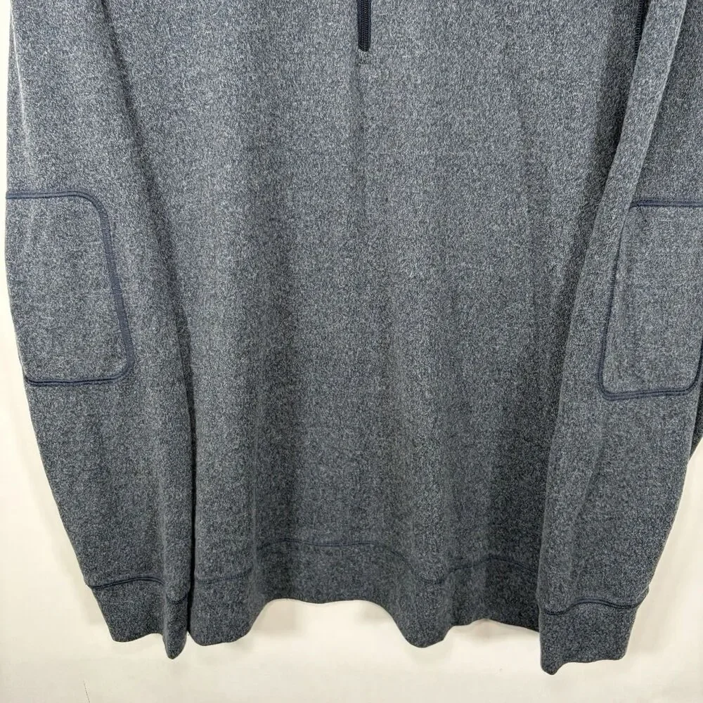 Greg Norman 1/4 Zip Pullover Sweater Mens Size Large Navy Blue Golf Collar Logo